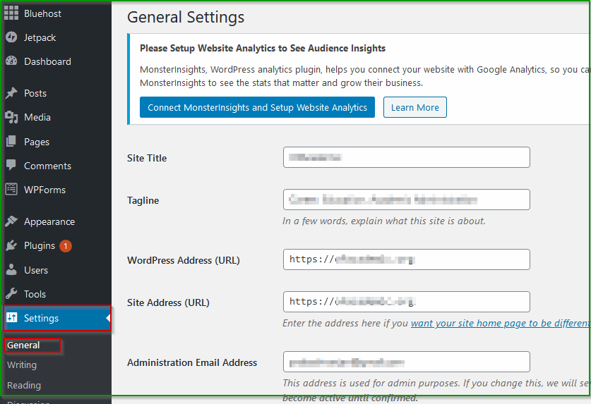 Wordpress general settings - Hindi Guide